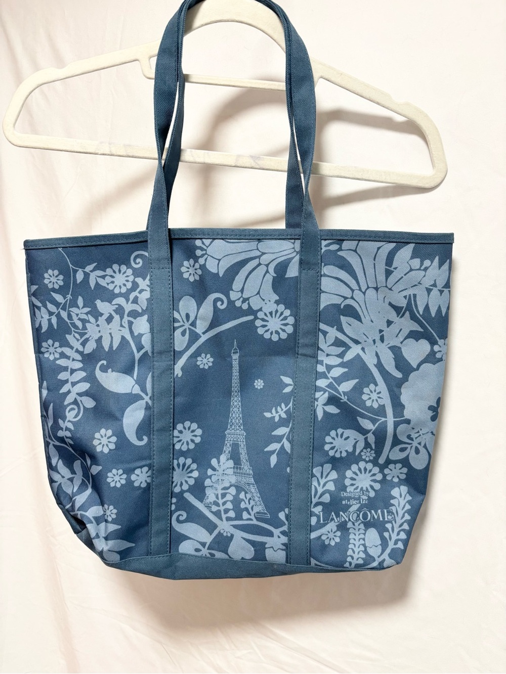 Lancome Blue Floral Eiffel Tote thermal Bag